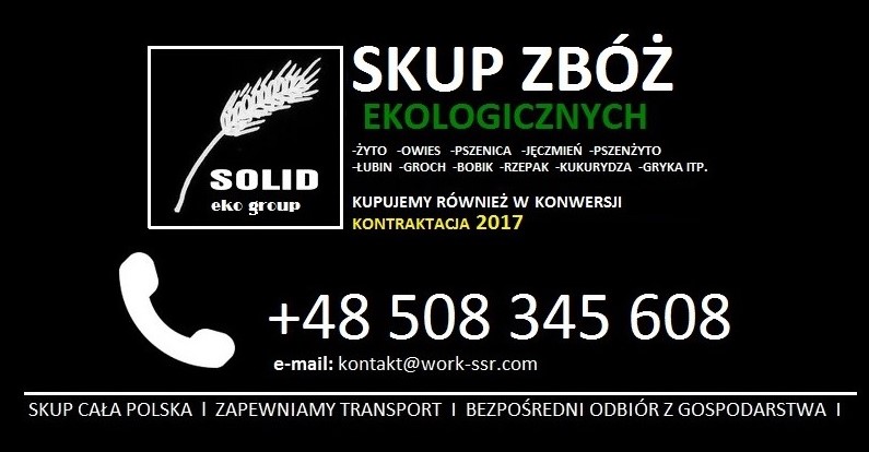 !SKUP ZBÓŻ EKOLOGICZNYCH!